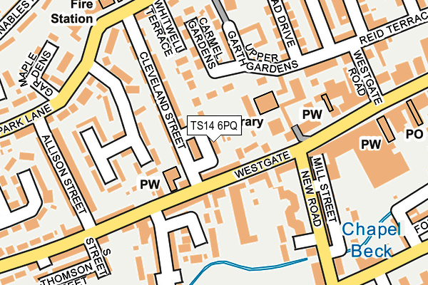 TS14 6PQ map - OS OpenMap – Local (Ordnance Survey)