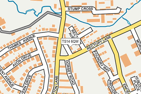 TS14 6QW map - OS OpenMap – Local (Ordnance Survey)