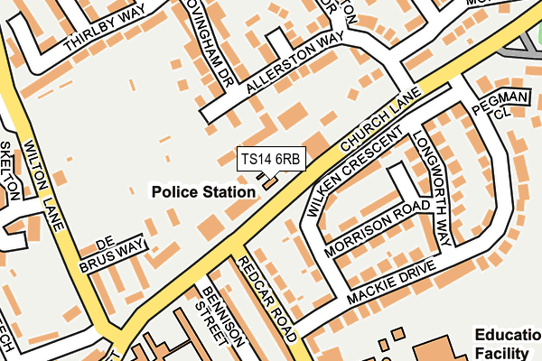 TS14 6RB map - OS OpenMap – Local (Ordnance Survey)