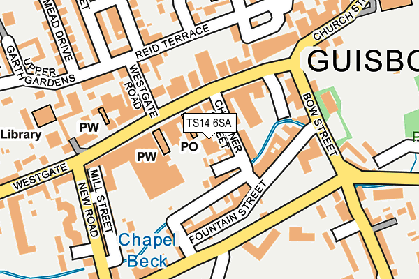 TS14 6SA map - OS OpenMap – Local (Ordnance Survey)