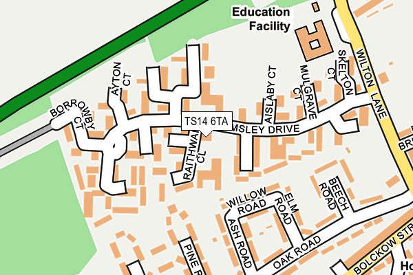 TS14 6TA map - OS OpenMap – Local (Ordnance Survey)