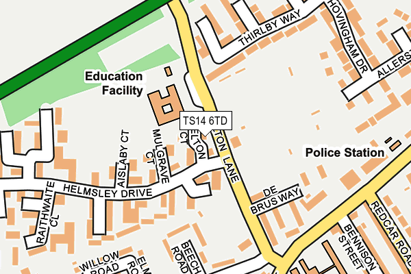 TS14 6TD map - OS OpenMap – Local (Ordnance Survey)