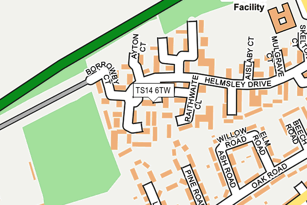 TS14 6TW map - OS OpenMap – Local (Ordnance Survey)