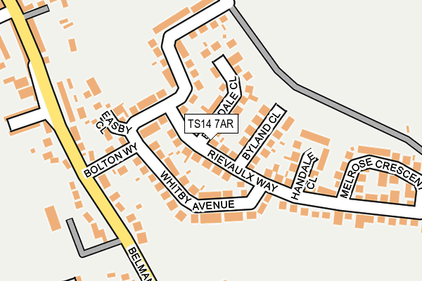 TS14 7AR map - OS OpenMap – Local (Ordnance Survey)