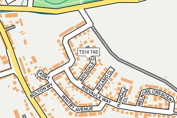 TS14 7AS map - OS OpenMap – Local (Ordnance Survey)