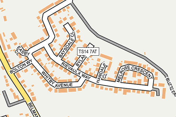 TS14 7AT map - OS OpenMap – Local (Ordnance Survey)