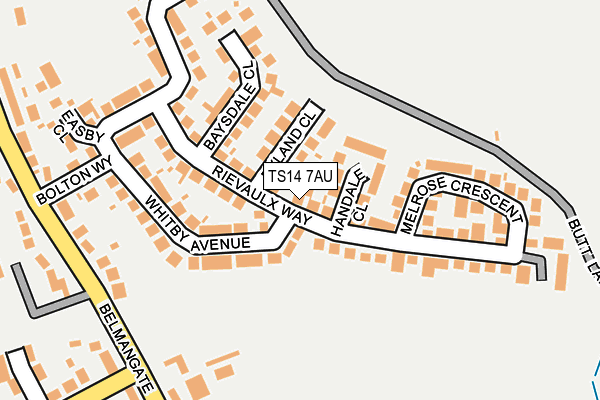 TS14 7AU map - OS OpenMap – Local (Ordnance Survey)