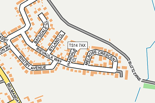 TS14 7AX map - OS OpenMap – Local (Ordnance Survey)