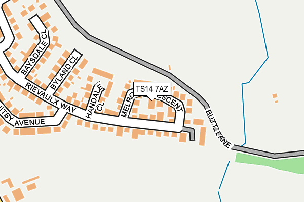 TS14 7AZ map - OS OpenMap – Local (Ordnance Survey)