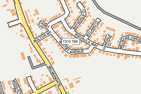 TS14 7BA map - OS OpenMap – Local (Ordnance Survey)