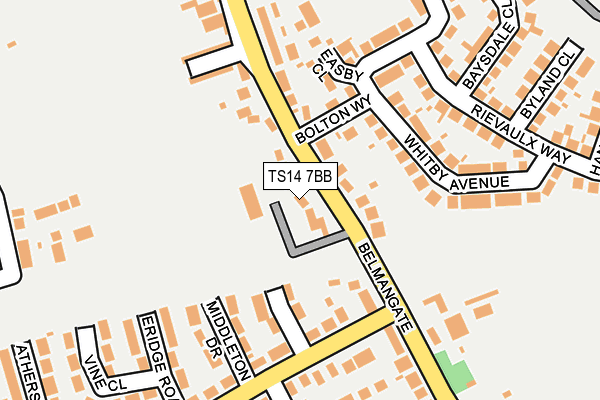 TS14 7BB map - OS OpenMap – Local (Ordnance Survey)