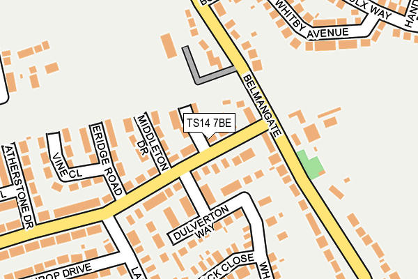 TS14 7BE map - OS OpenMap – Local (Ordnance Survey)