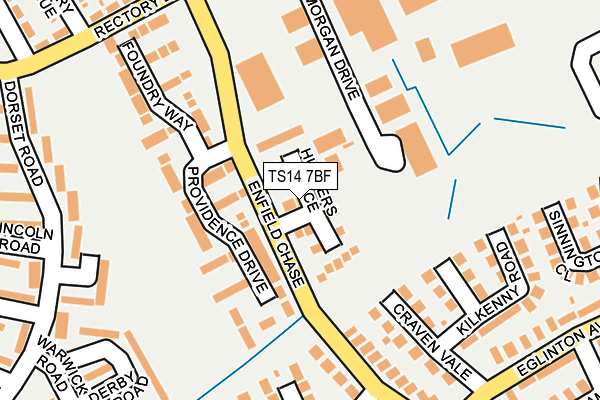 TS14 7BF map - OS OpenMap – Local (Ordnance Survey)