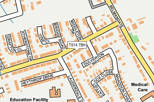 TS14 7BH map - OS OpenMap – Local (Ordnance Survey)