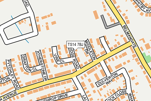 TS14 7BJ map - OS OpenMap – Local (Ordnance Survey)