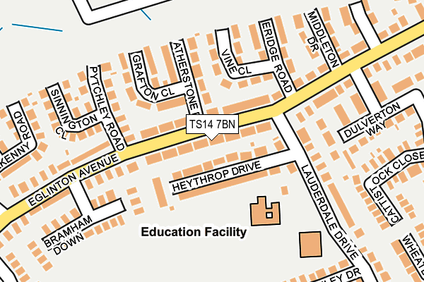 TS14 7BN map - OS OpenMap – Local (Ordnance Survey)