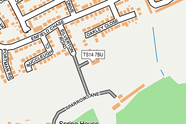 TS14 7BU map - OS OpenMap – Local (Ordnance Survey)