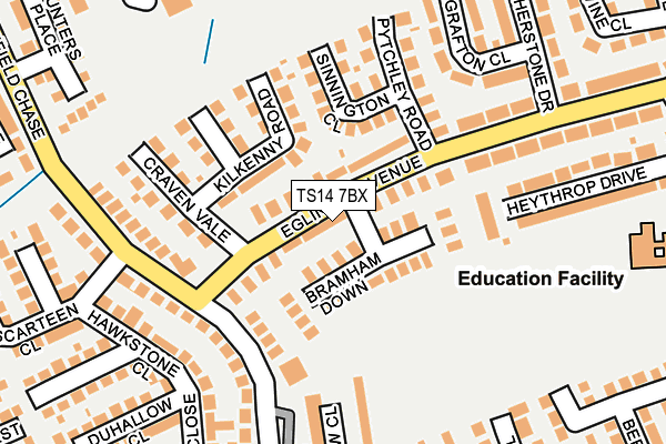 TS14 7BX map - OS OpenMap – Local (Ordnance Survey)