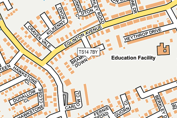 TS14 7BY map - OS OpenMap – Local (Ordnance Survey)