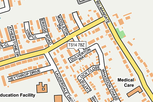 TS14 7BZ map - OS OpenMap – Local (Ordnance Survey)