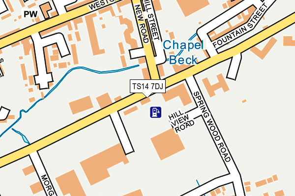 TS14 7DJ map - OS OpenMap – Local (Ordnance Survey)