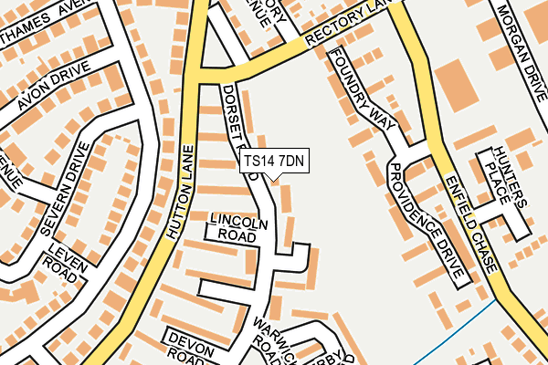 TS14 7DN map - OS OpenMap – Local (Ordnance Survey)