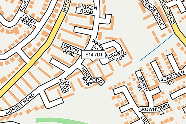 TS14 7DT map - OS OpenMap – Local (Ordnance Survey)