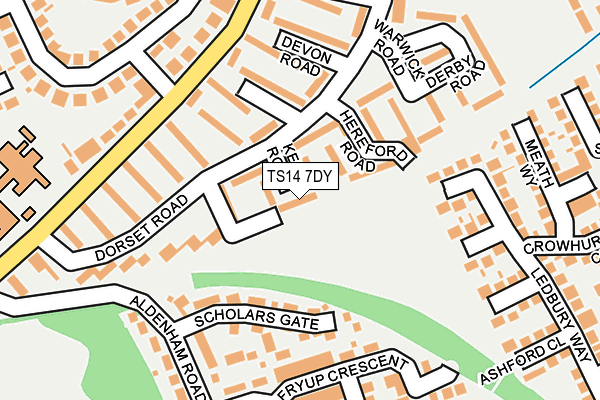 TS14 7DY map - OS OpenMap – Local (Ordnance Survey)
