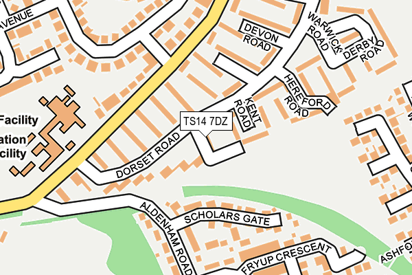 TS14 7DZ map - OS OpenMap – Local (Ordnance Survey)