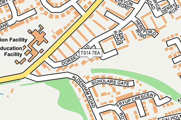 TS14 7EA map - OS OpenMap – Local (Ordnance Survey)