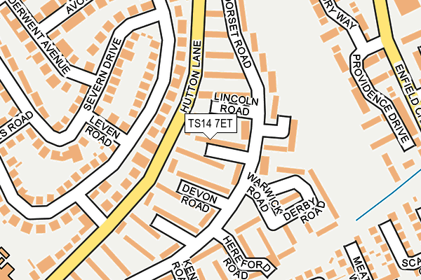 TS14 7ET map - OS OpenMap – Local (Ordnance Survey)