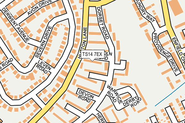 TS14 7EX map - OS OpenMap – Local (Ordnance Survey)
