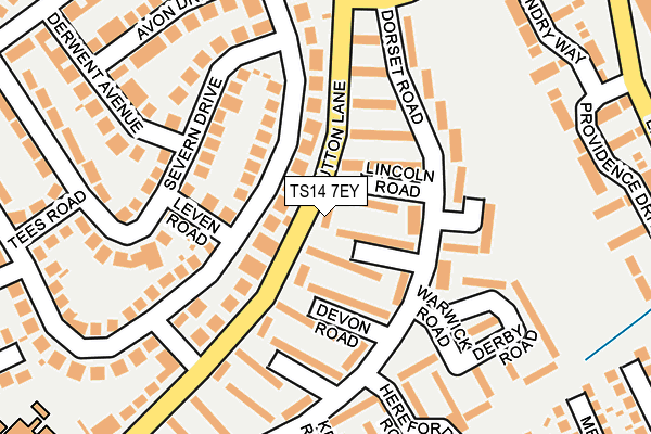 TS14 7EY map - OS OpenMap – Local (Ordnance Survey)