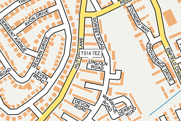TS14 7EZ map - OS OpenMap – Local (Ordnance Survey)