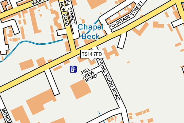 TS14 7FD map - OS OpenMap – Local (Ordnance Survey)