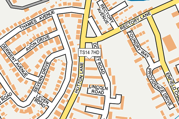 TS14 7HD map - OS OpenMap – Local (Ordnance Survey)