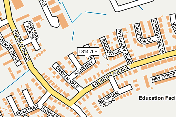 TS14 7LE map - OS OpenMap – Local (Ordnance Survey)