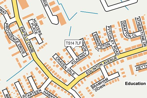 TS14 7LF map - OS OpenMap – Local (Ordnance Survey)