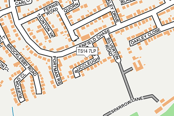 TS14 7LP map - OS OpenMap – Local (Ordnance Survey)