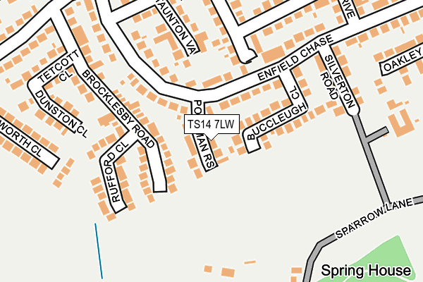 TS14 7LW map - OS OpenMap – Local (Ordnance Survey)