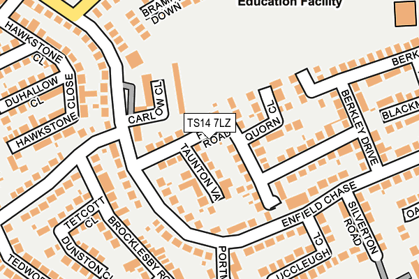 TS14 7LZ map - OS OpenMap – Local (Ordnance Survey)