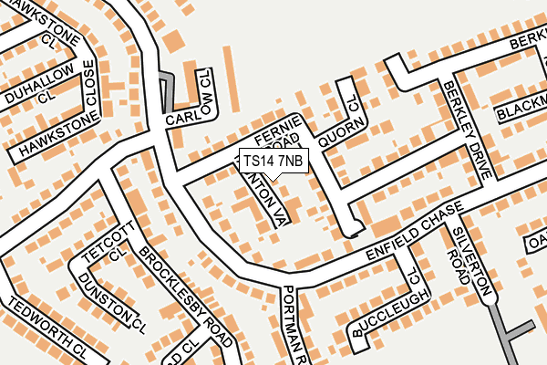 TS14 7NB map - OS OpenMap – Local (Ordnance Survey)