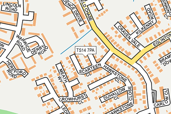 TS14 7PA map - OS OpenMap – Local (Ordnance Survey)