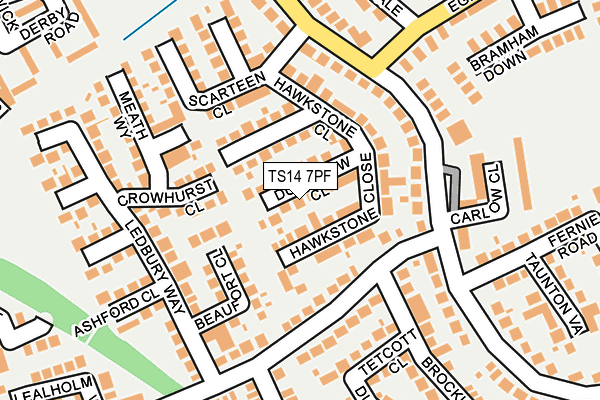TS14 7PF map - OS OpenMap – Local (Ordnance Survey)