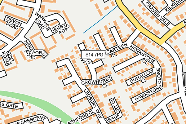 TS14 7PG map - OS OpenMap – Local (Ordnance Survey)