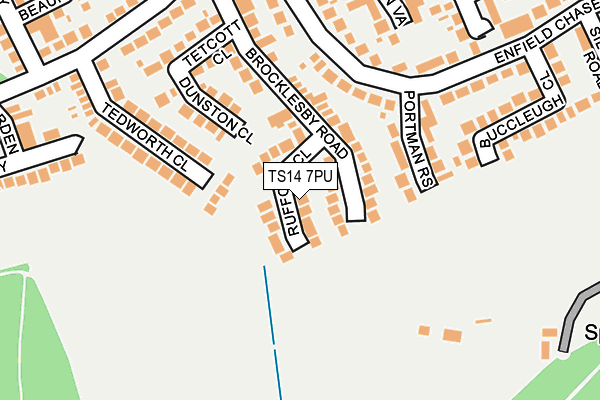 TS14 7PU map - OS OpenMap – Local (Ordnance Survey)