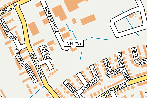 TS14 7WY map - OS OpenMap – Local (Ordnance Survey)