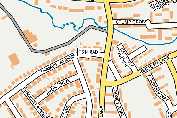 TS14 8AD map - OS OpenMap – Local (Ordnance Survey)