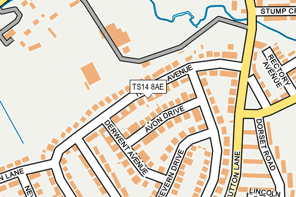 TS14 8AE map - OS OpenMap – Local (Ordnance Survey)