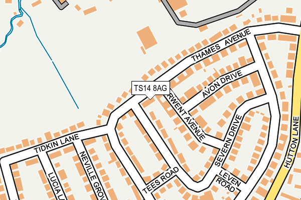 TS14 8AG map - OS OpenMap – Local (Ordnance Survey)